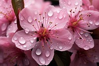 Cherry blossom with dew flower petal plant.