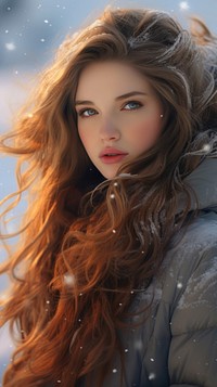 Beautiful winter portrait adult photo.