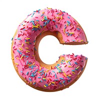 Donut in Alphabet Shaped of C donut sprinkles dessert.