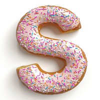 Donut in Alphabet Shaped of S dessert donut shape.
