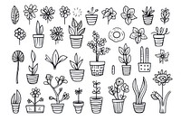 Small pocket garden doodle pattern drawing.