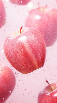 Pink apples pettern backgrounds fruit plant.