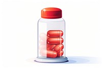 Capsule bottle pill white background.