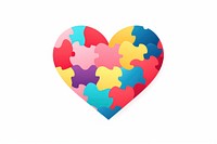 Heart jigsaw symbol white background creativity.