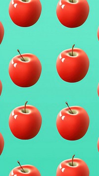 3d Retro cute apples backgrounds fruit plant.
