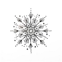 Snowflake line art drawing sketch white.