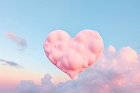 Heart shaped on sky sunset cloud pink.