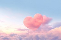 Heart shaped on sky balloon sunset cloud.