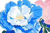 Blue flower backgrounds abstract painting.