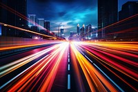 Light trail in a roadway cityscape architecture outdoors.