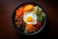 Bibimbab table food egg.