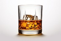 Whisky glass drink white background refreshment.