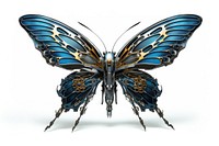 Cyborg butterfly animal insect white background.