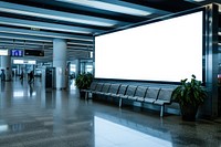 Blank advertising billboard airport screen display.