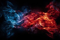Blue and red fire backgrounds smoke black background.