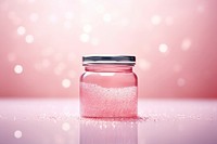 Jar package on pink water pattern refreshment container drinkware.
