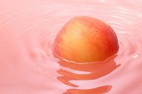 Peach on pink water pattern backgrounds apple fruit.