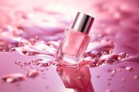 Pink nail liquid bootle packkage cosmetics lipstick perfume.