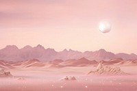 Pink desert with blank space landscape astronomy outdoors.