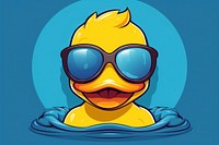 Rubber duck sunglasses cartoon swimming representation accessories.