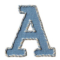 Alphabet A embroidery pattern text.