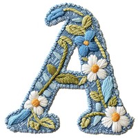 Alphabet A embroidery pattern art.