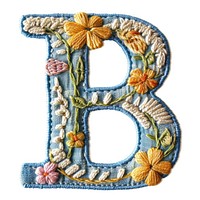 Alphabet B embroidery pattern text.