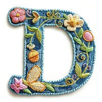 Alphabet D embroidery pattern art.