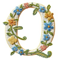Alphabet O embroidery pattern art.