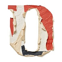 Number 0 paper craft collage text art white background.