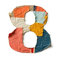 Number 8 paper craft text white background creativity.