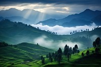 Forest backdrop landscape panoramic outdoors.