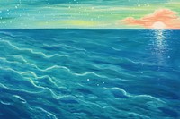 Blue sea backgrounds outdoors painting.