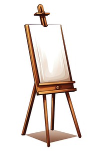 Wooden drawing easel white background transparent creativity.