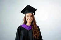 Happy british woman graduation student university.