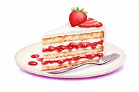 Birthday cake strawberry dessert fruit.