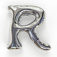 Alphabet R letter silver text accessories.