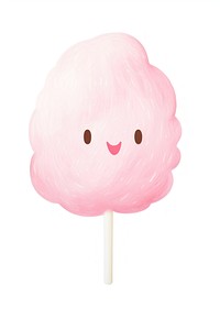 A cotton candy lollipop food white background.