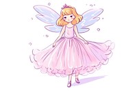 Doodle illustration fairy cartoon angel cute.