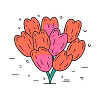 Doodle illustration tulip cartoon flower petal.