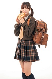 Japanese female student bag uniform holding.