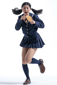 Japanese female student footwear costume skirt.