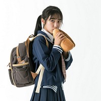 Japanese female student bag backpack holding.
