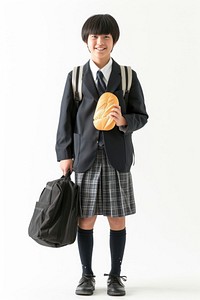 Japanese male student bag footwear uniform.