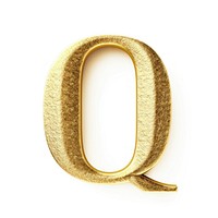 Golden alphabet Q letter text jewelry number.