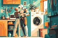 Robot appliance laundry adult.