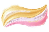 Gold abstract brush stroke petal white background cosmetics.