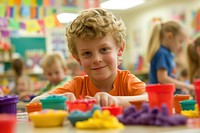 Play-doh kindergarten classroom child.