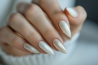 Women paint nail cosmetics manicure hand.
