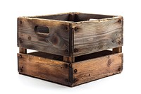 Wooden crate box white background rectangle.